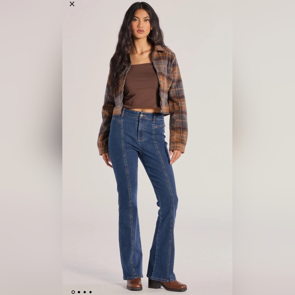 Seamlessly chic high-rise bootcut denim jeans